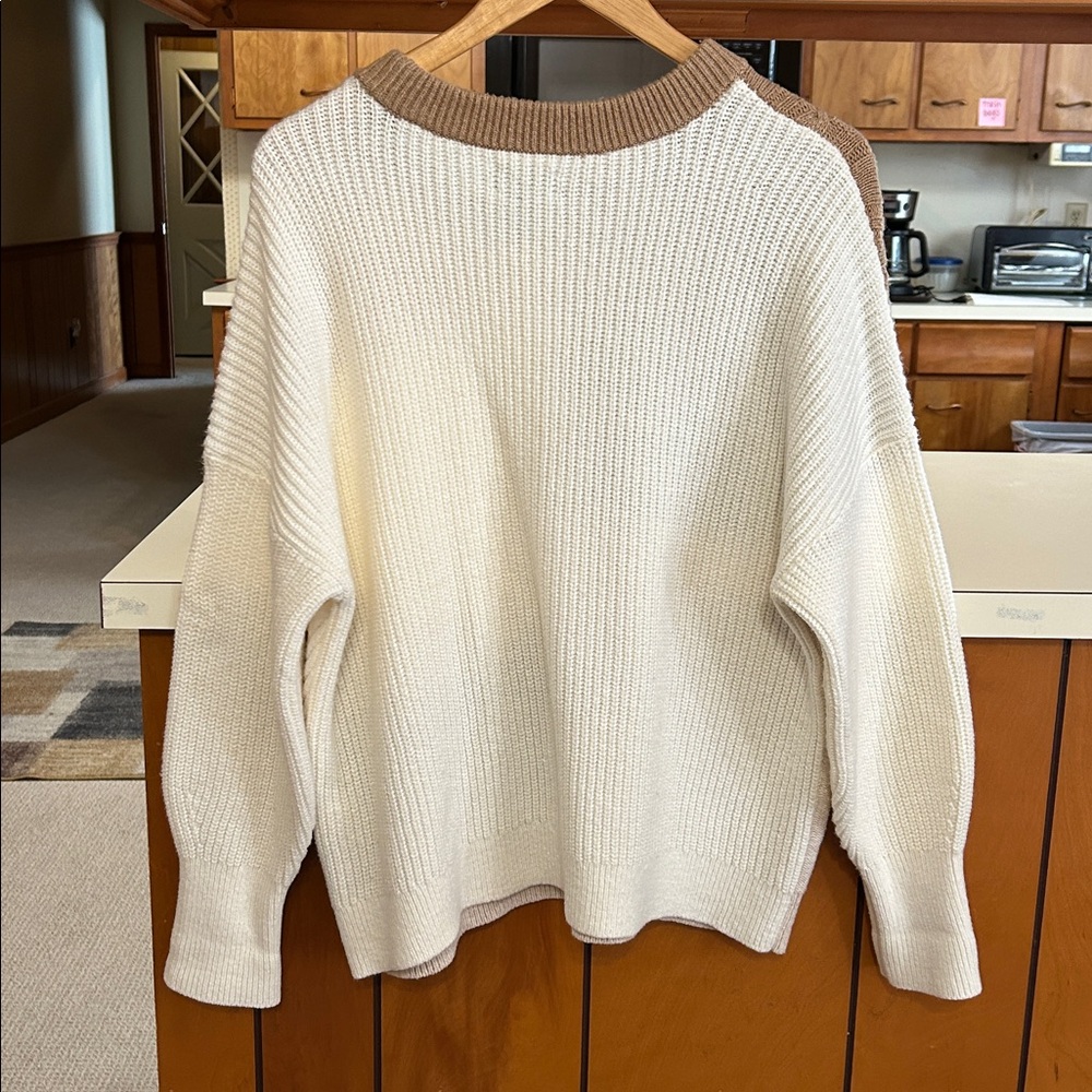 Lands’ End Cable Knit Patchwork Sweater Women Mp … - image 3